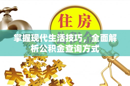 诚信掌握现代生活技巧，全面解析公积金查询方式